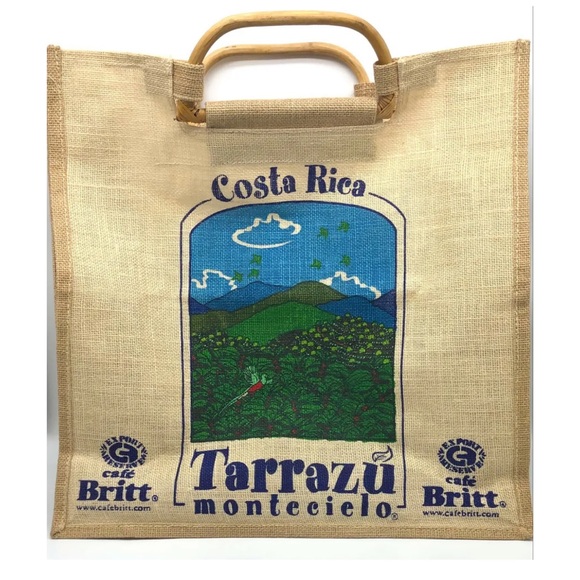 Cafe Britt of Costa Rica Burlap Tote Bag NWOT - Picture 1 of 6
